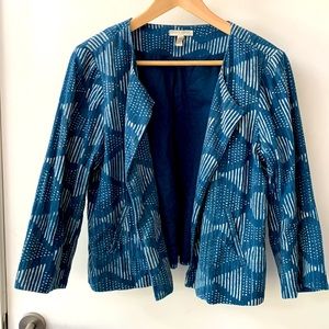 Eileen Fisher Indigo Ikat Short Jacket